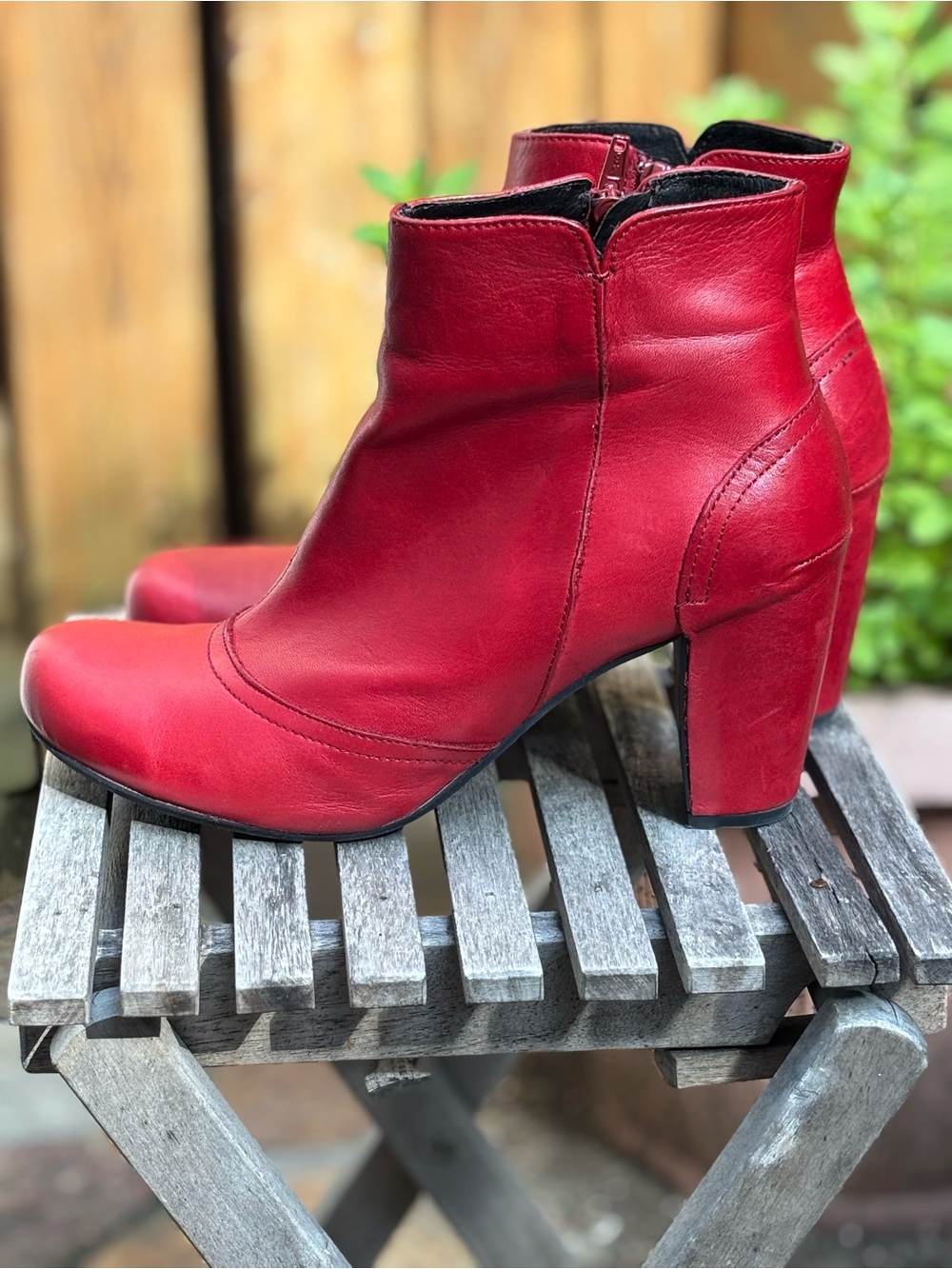Miz Mooz Red Leather Booties